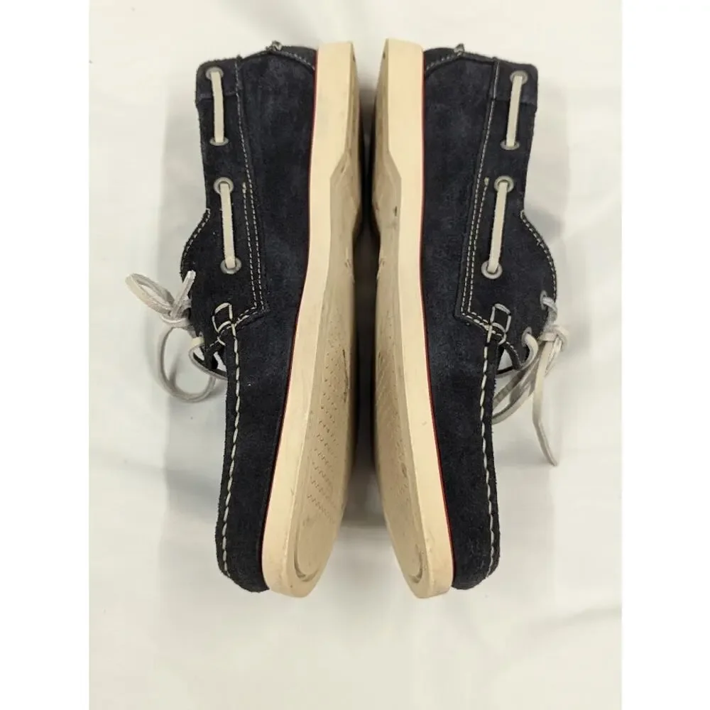 GANT Loafers Men's Moccasin Driving Shoes White Navy Leather Size 8 US